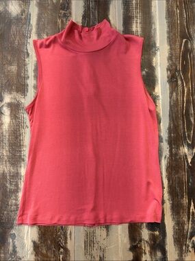 Andrea Jovine Sleeveless Mock Neck 100% Silk Knit Top Vintage
